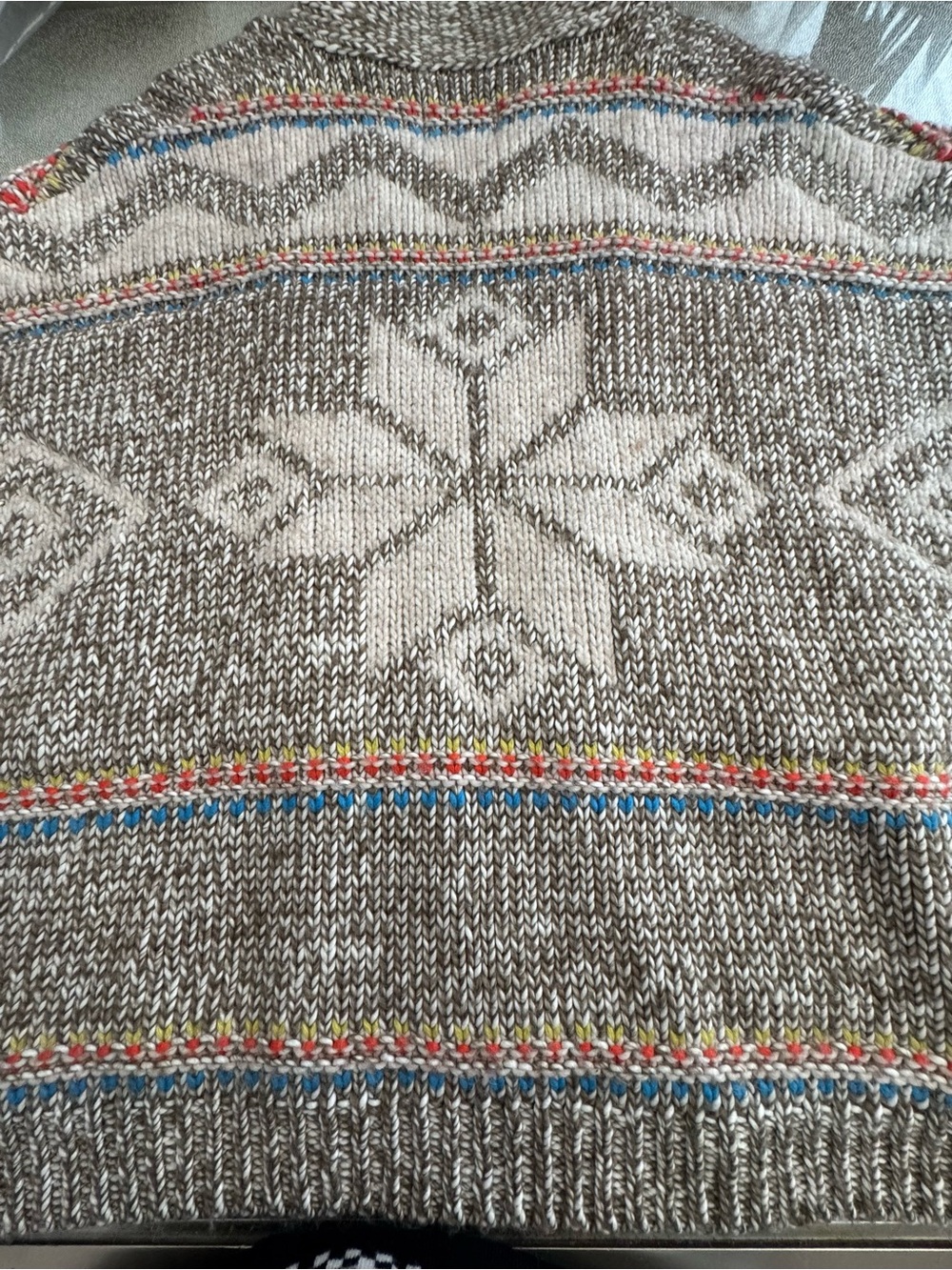 American Eagle Aztec Southwestern Chunky Knit Open Front Cardigan Sweater - Picture 9 of 9